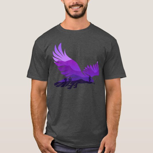 Wunderschöner Fliegenwald Bird Silhouette Fundus T-Shirt (Vorderseite)