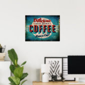 Wunderschöner, frisch gebrühter Kaffee Antike Repl Poster (Heimbüro)