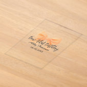Wunderschöner Geburtstag orange Schleife Name Datu Acryleinladungen (Ablage )