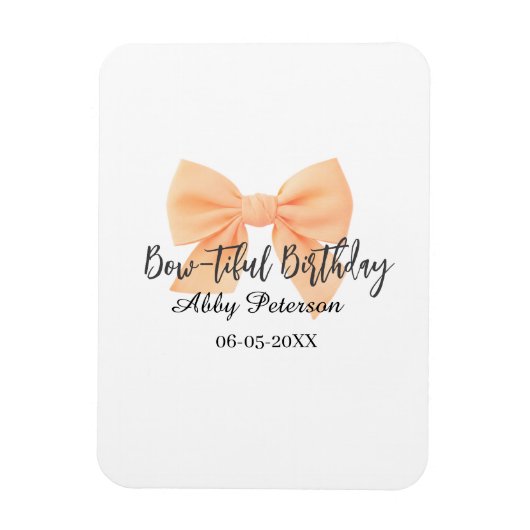 Wunderschöner Geburtstag orange Schleife Name Datu Magnet (Vertikal)
