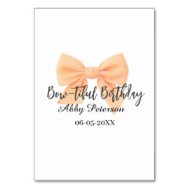 Wunderschöner Geburtstag orange Schleife Name Datu Tischnummer