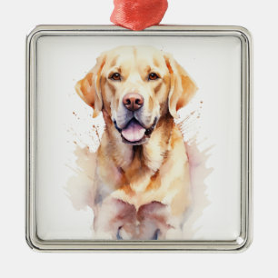 WUNDERSCHÖNER GELBER LABRADOR RETRIEVER HUND ORNAMENT AUS METALL