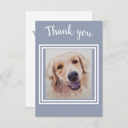 Wunderschöner Golden Labrador Welpe Vielen Dank Dankeskarte (Vorne/Hinten)