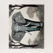 Wunderschöner Grau Schöner Elefant Walking Puzzle (Vertikal)