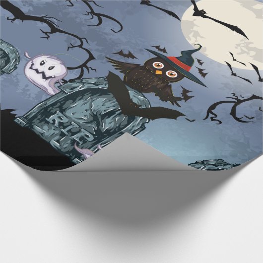 Wunderschöner Halloween-Friedhof mit einer Schüsse Geschenkpapier (Ecke)