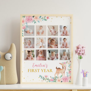Wunderschöner Hirschblüte Erstes Jahr Foto Meilens Poster