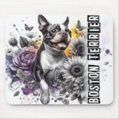 Wunderschöner Hundehund/Boston Terrier Dog Mousepad (Vorne)