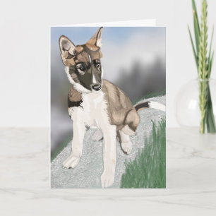 Wunderschöner Husky-Welpe Blanko-Grußkarte Karte