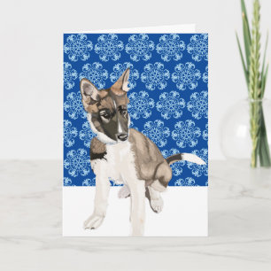Wunderschöner Husky-Welpe Blanko-Weihnachten Karte