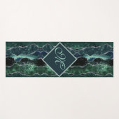 Wunderschöner Individuelle Name Blue Green Agate R Yogamatte (Vorderseite (Horizontal))