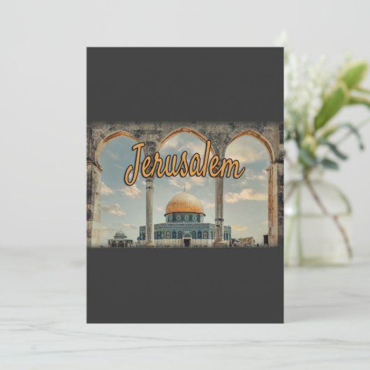 Wunderschöner Jerusalem-Dom des Rock-Designs Einladung (Stehend Vorderseite)