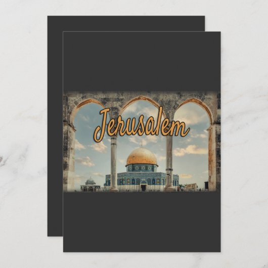 Wunderschöner Jerusalem-Dom des Rock-Designs Einladung (Vorne/Hinten)