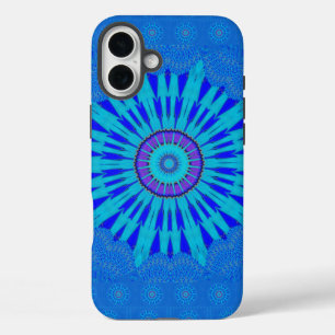 Wunderschöner königsblauer Mandala-Kunstausdruck iPhone 16 Plus Hülle