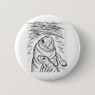 Wunderschöner Manatee Button