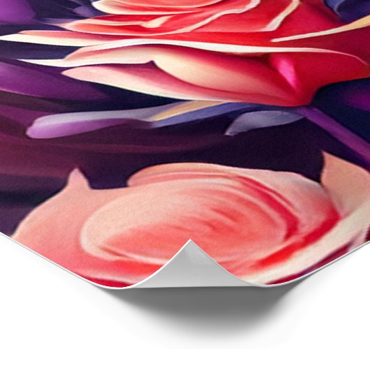 Wunderschöner Mit Augen Leopard mit Rose Malerei Poster (Ecke)