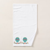 Wunderschöner, moderner Bonbonschädel Blau Rosa We Badhandtuch Set (Handtuch)