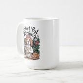 Wunderschöner Morgen Lustiger Barista-Beagle-Kaffe Kaffeetasse (Vorderseite Links)
