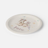 Wunderschöner Pappteller mit Waldtieren Reh (Schrägansicht)