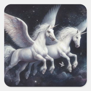 Wunderschöner Pegasus im dunklen Himmel Sticker Sh