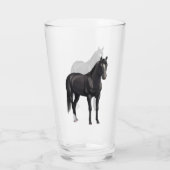 Wunderschöner Pferdehengst aus dem Schwarzen Viert Glas (Rückseite)