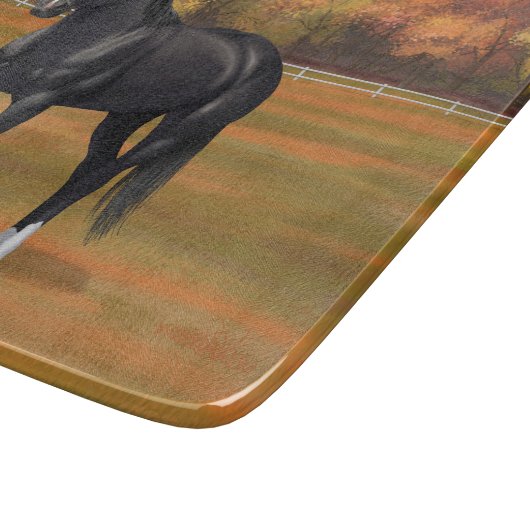 Wunderschöner Pferdehengst aus dem Schwarzen Viert Schneidebrett (Ecke)