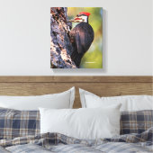 Wunderschöner Pileated Woodpecker auf dem Baum Leinwanddruck (Insitu (Schlafzimmer))