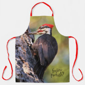 Wunderschöner Pileated Woodpecker auf dem Baum Schürze (Vorderseite)