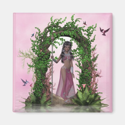 Wunderschöner Pink Elf unter dem Archway Fantasy M Magnet (Vorne)