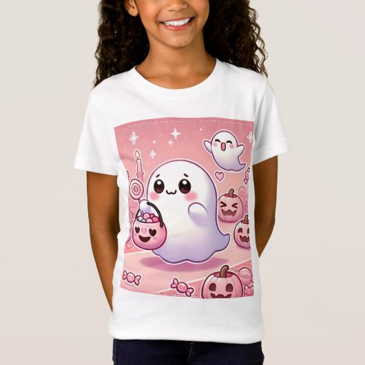 👻 🎀 wunderschöner Pinkoween T - Shirt für Girls! (Vorderseite)