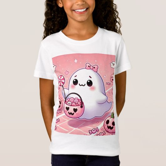 👻 🎀 wunderschöner Pinkoween T - Shirt für Girls! (Vorderseite)