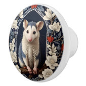 Wunderschöner Possum William Morris inspirierte Bl Keramikknauf (Rechts)