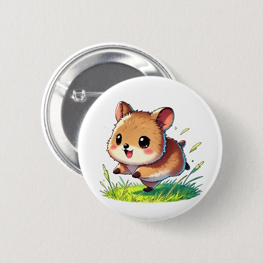 Wunderschöner Quokka mit weitem Lächeln Button (Vorne & Hinten)