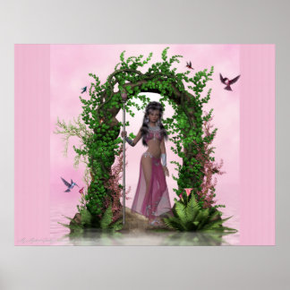 Wunderschöner rosa Elf unter dem Archway Poster dr
