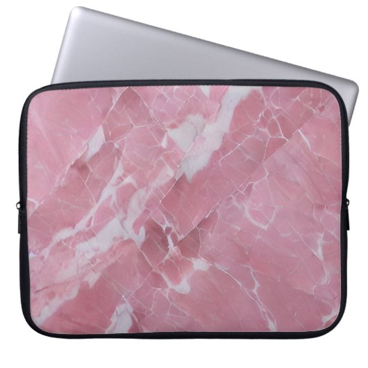 Wunderschöner rosa Marmor Laptopschutzhülle (Vorderseite)