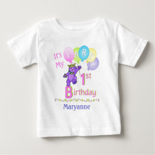 Wunderschöner Royal Bear 1. Geburtstag Party Baby T-shirt