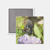 Wunderschöner Schmetterling und Lila Blume Magnet (Vorderseite/Rückseite)