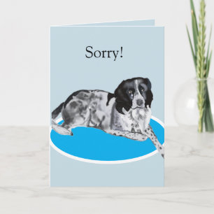 Wunderschöner Schwarz-Weiß-Springer-Spaniel Entsch Karte