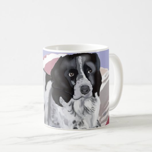 Wunderschöner Schwarz-weißer Springer Spaniel Kaffeetasse (VorderseiteRechts)