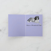 Wunderschöner Schwarz-weißer Springer Spaniel Karte (Innenseite)