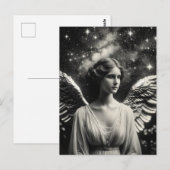 Wunderschöner schwarzer und weißer Engel Postkarte (Vorne/Hinten)