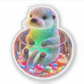 Wunderschöner See Otter Aufkleber (Vorderseite)