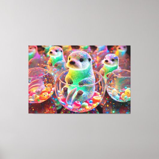 Wunderschöner See Otter Leinwanddruck (Vorderseite)