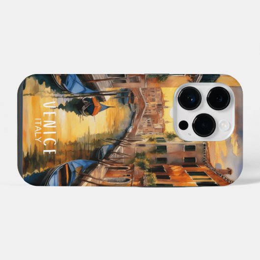 Wunderschöner Sonnenuntergang in Venedig iPhone Hülle (Rückseite (Horizontal))