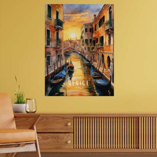 Wunderschöner Sonnenuntergang in Venedig Poster (Wohnzimmer 2)