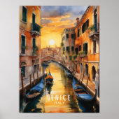 Wunderschöner Sonnenuntergang in Venedig Poster (Vorne)