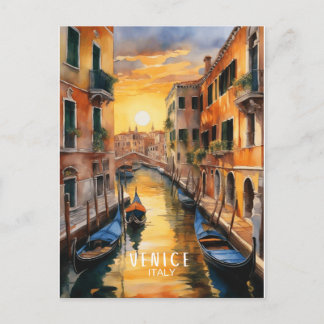 Wunderschöner Sonnenuntergang in Venedig Postkarte