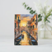 Wunderschöner Sonnenuntergang in Venedig Postkarte (Stehend Vorderseite)