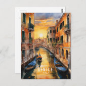 Wunderschöner Sonnenuntergang in Venedig Postkarte (Vorne/Hinten)