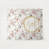 Wunderschöner Stand des Dusty Pink Floral Geburtst Wandteppich (Vorderseite (Horizontal))