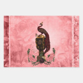 Wunderschöner Steampunkpfau Geschenkpapier Set (Vorderseite 3)